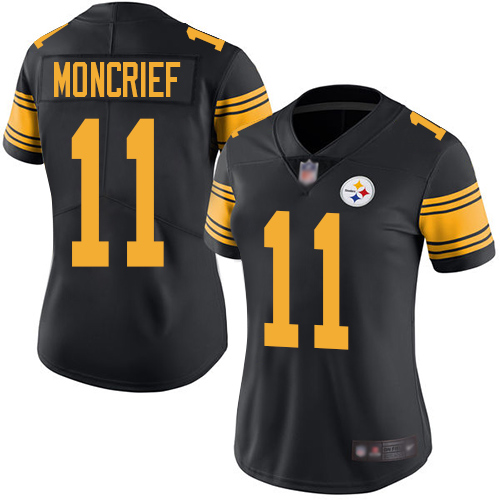Women Pittsburgh Steelers Football #11 Limited Black Donte Moncrief Rush Vapor Untouchable Nike NFL Jersey->women nfl jersey->Women Jersey
